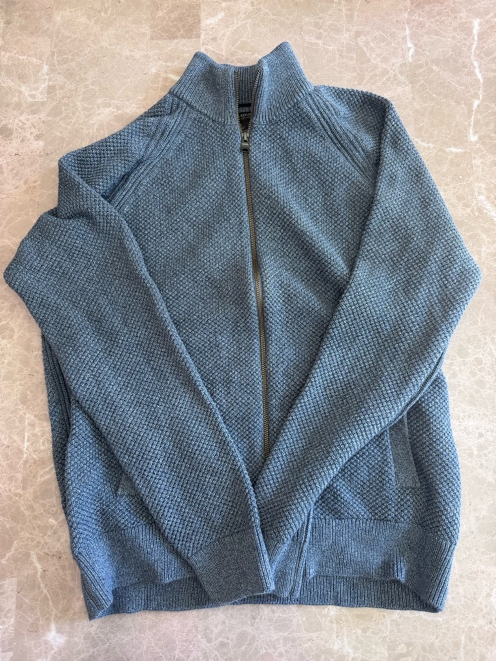 Banana Republic Gray Cotton Textured Zip Jacket Men’s Size L